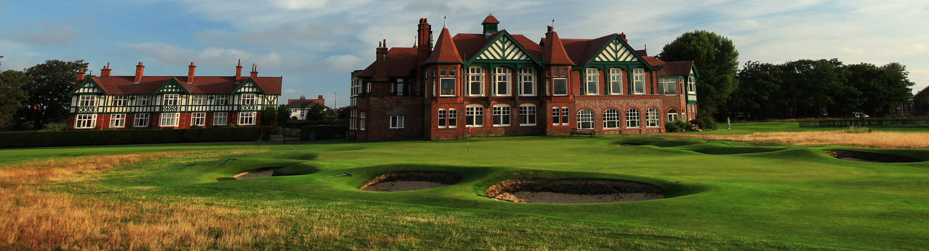 A general view of the clubhouse at Royal Lytham & St Annes Golf Club